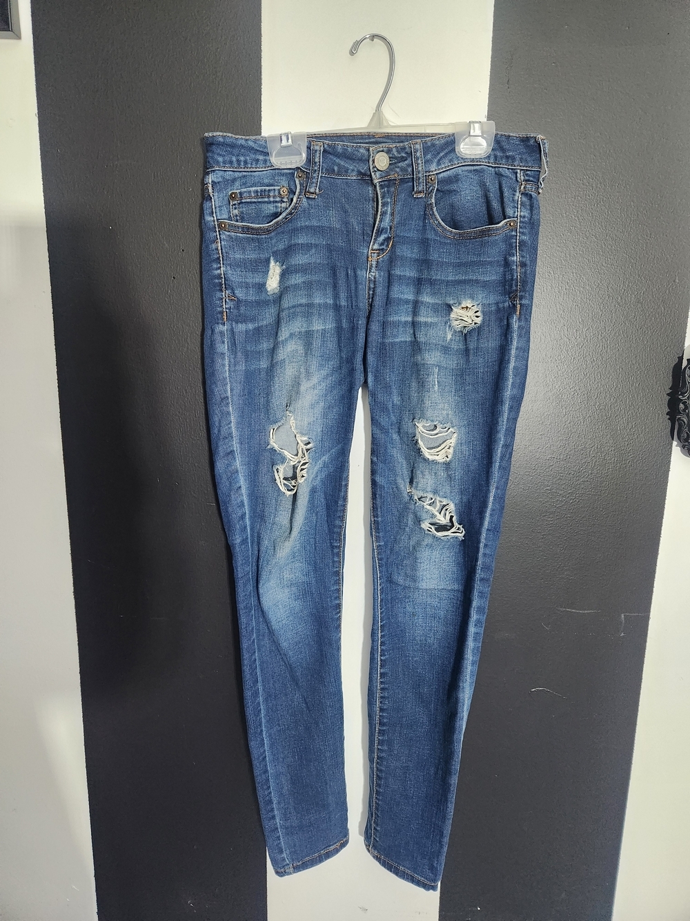 Aeropostale Distressed Blue Skinny Jeans